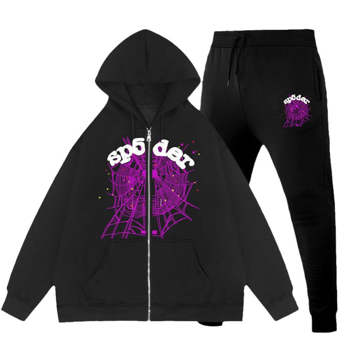 Hooded jacket and jogger pants set for women with a striking woven design Lune London