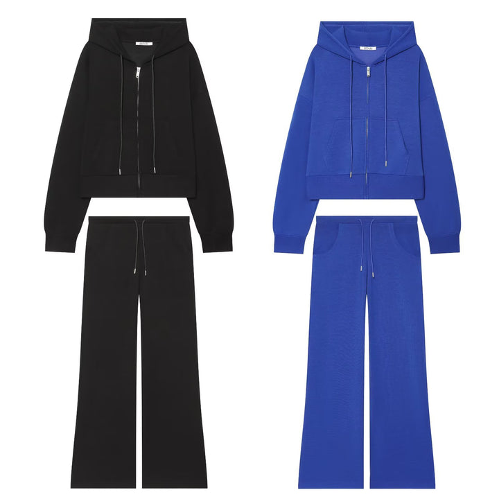 Women Flowing Palazzo Lounge Pants with High Waist, Drawstring and Patch Pockets Amarae