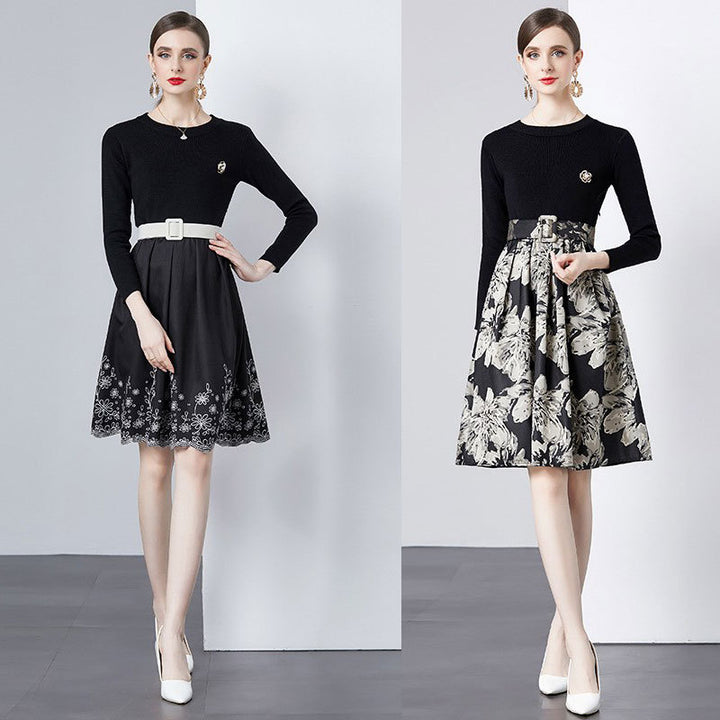Ladies Elegant Floral Fitted and Flared Chic Dress and Style