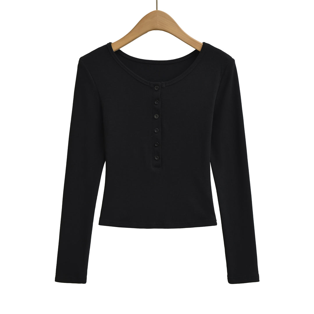 Long sleeve top for women with button neckline and relaxed fit Lune London