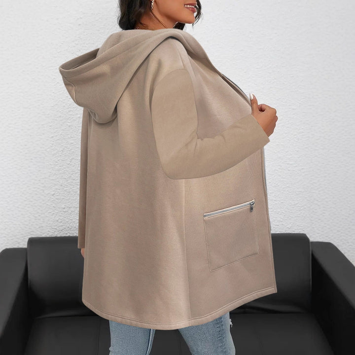 Ladies Long full-zip cardigan with practical pockets Lune London