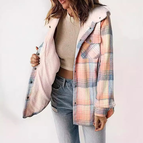 Ladies flannel jacket with fleece lining Amarae