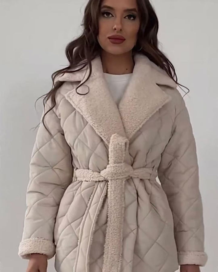 Ladies teddy jacket matte belt Lune London
