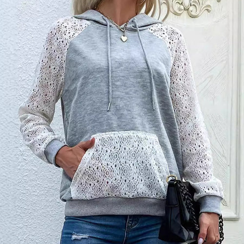 Hoodie for women with delicate lace details Amarae