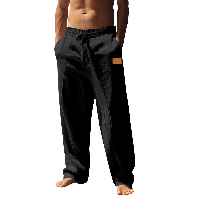 Light linen trousers for men with elastic waistband Lune London