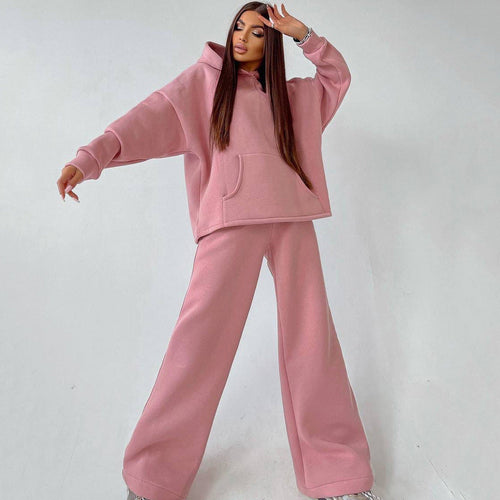 Amarae | Women's Casual Oversized Hoodie and Wide Leg Pants Set