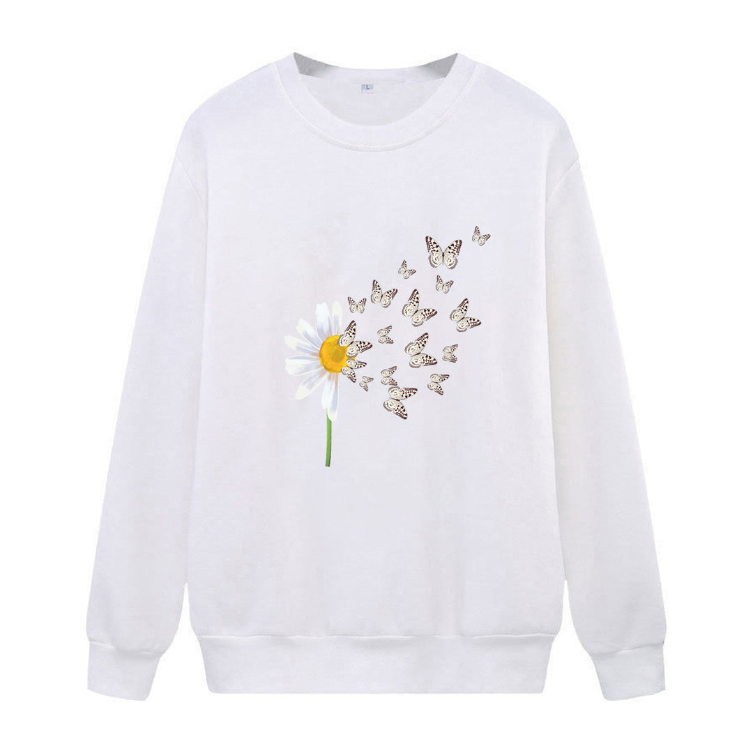 Women's sweatshirt with floral butterfly design Chic & Stil
