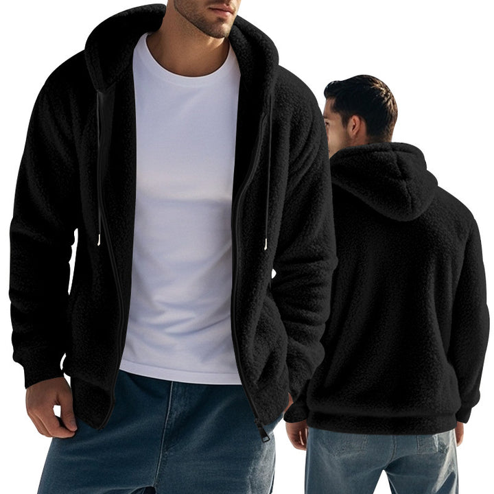 Men's Fleece Hoodie with Side Zipped Pockets Lune London