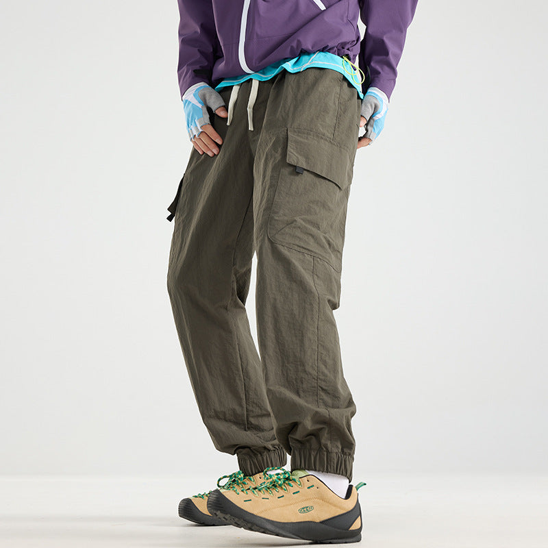Men's Lightweight Utility Cargo Pants made of Ripstop with Elastic Hem and Multiple Pockets Amarae