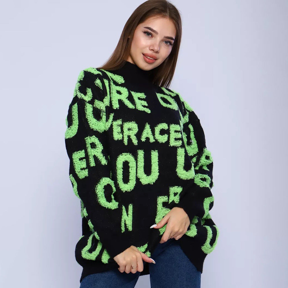 Pull tendance pour femmes avec col montant et coupe oversize Chic & Stil