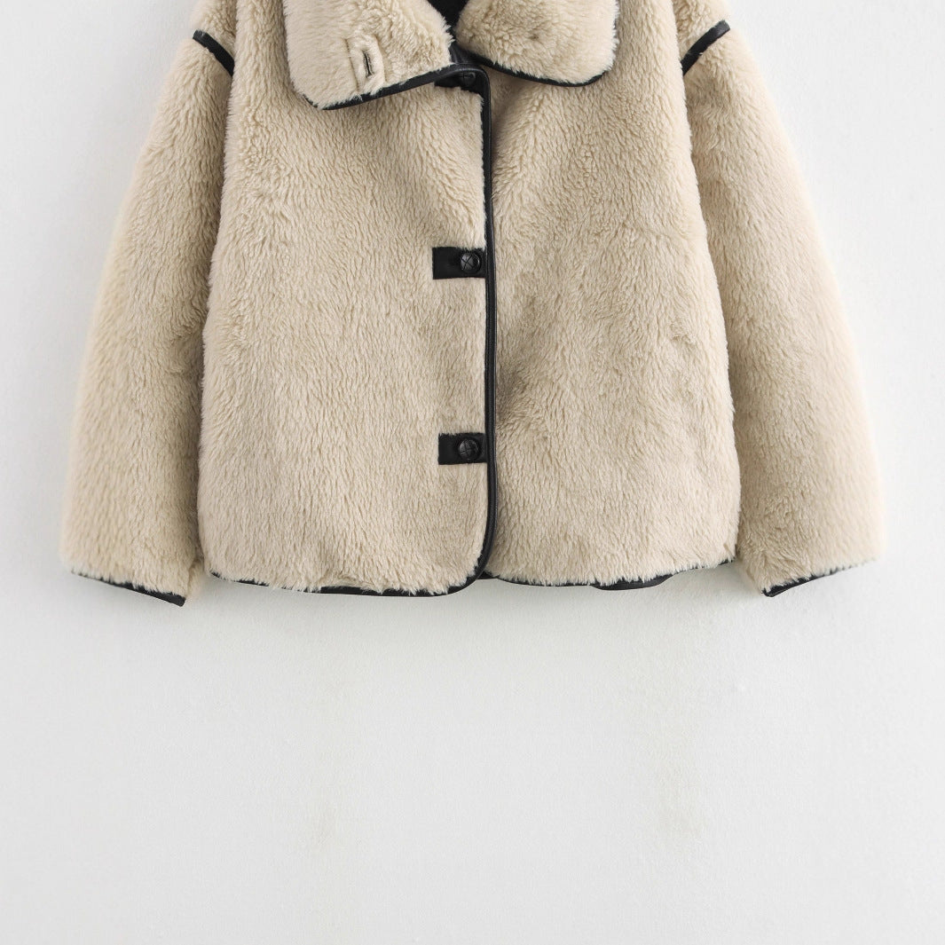 Veste surdimensionnée en peluche pour femmes avec col de haute qualité Chic & Stil