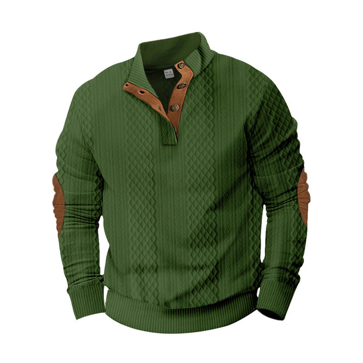 Trendy knitted sweater for men with a modern button design and a textured fabric Lune London