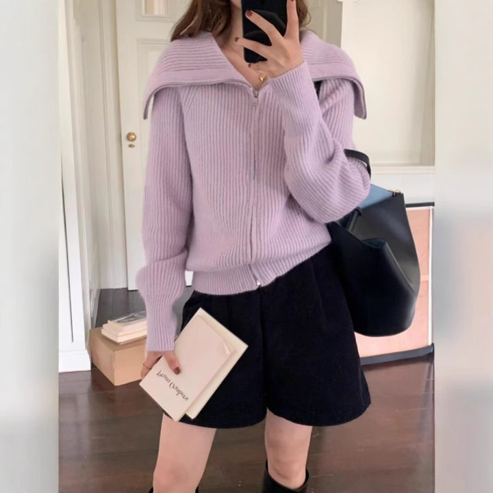 Cardigan femme avec col large et design texturé Chic & Stil