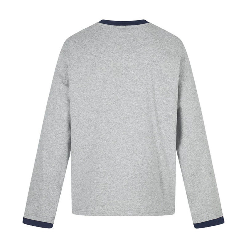 Men's cotton long-sleeve shirt sweatshirt with eagle print and contrast cuffs Amarae