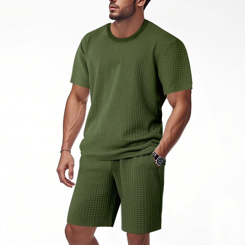 Casual short-sleeved men's set with structured design and practical pockets Amarae