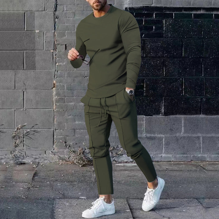 Men's Long Sleeve Sporty T-Shirt and Chino Jogging Pants Lune London