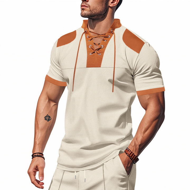 Short-sleeve shirt for men with laces and structured design Lune London
