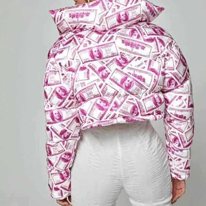 Trendy cropped quilted jacket for women with Dollar Amarae design