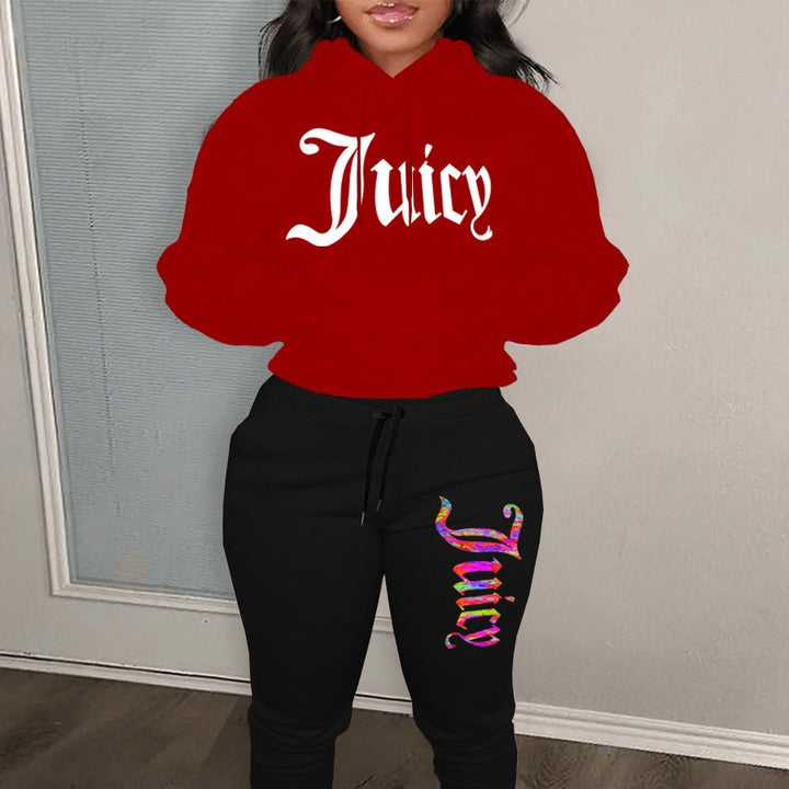Women's sporty hoodie set and jogger pants with unique graphic print Lune London