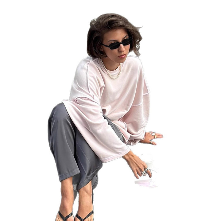 Women's Oversized Sweatshirt with Raglan Sleeves & Extra Long Lounge Cut Amarae