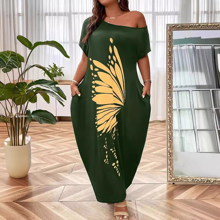 Maxi dress for women with elegant butterfly pattern Lune London