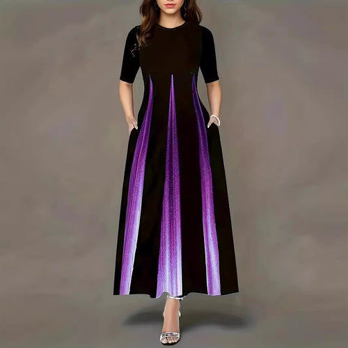 Maxi dress for ladies with elegant side pockets and luxurious shine Amarae