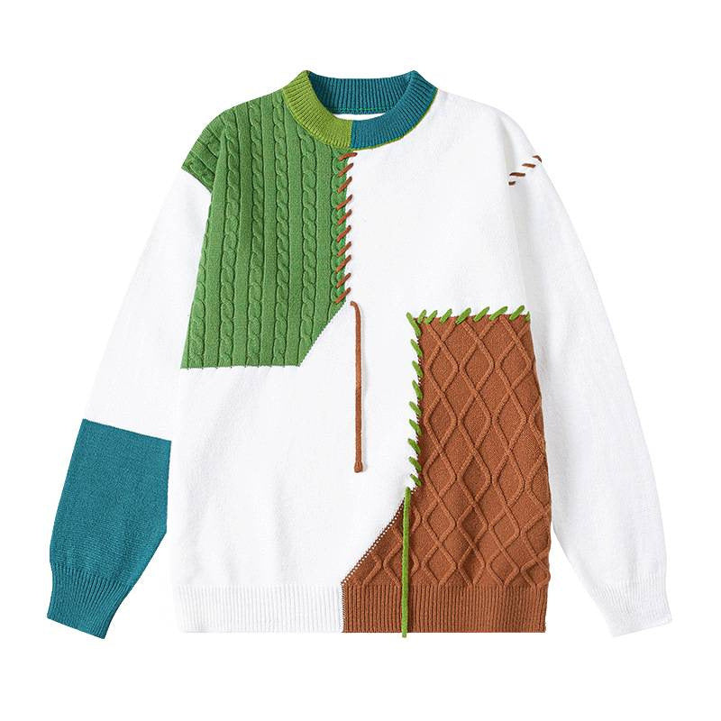 Women's creative sweater with textured patchwork design and unique details Lune London