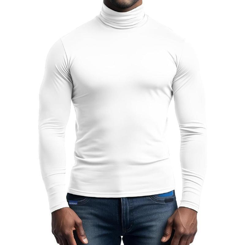 Breathable turtleneck t-shirt for men in soft jersey Lune London