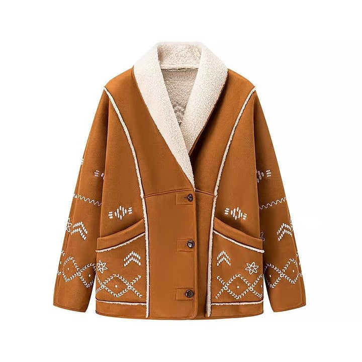 Elegant and comfortable women's oversized jacket with chic floral design and style