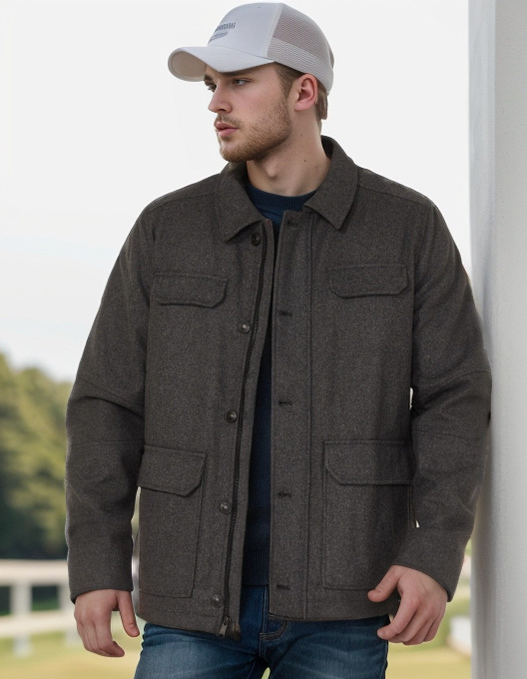 Multifunctional utility jacket for men with large pockets Lune London