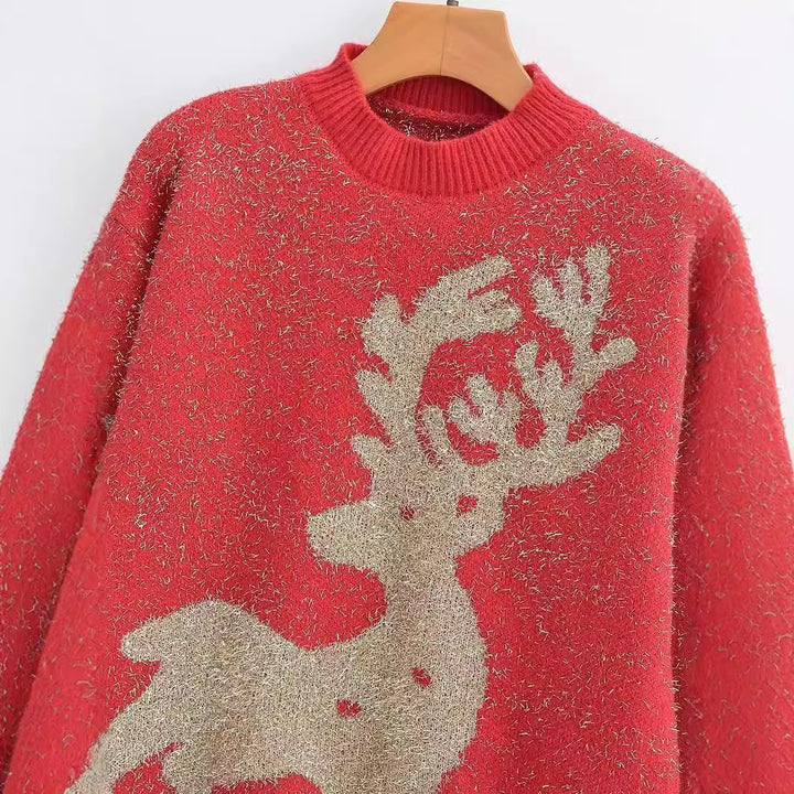 Lune London 3D Reindeer Pattern Festive Women's Sweater