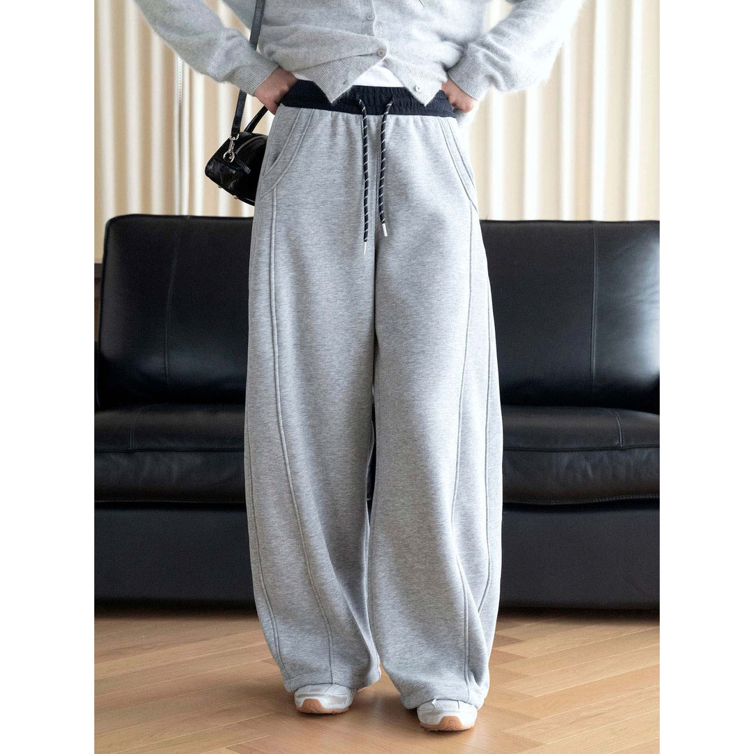 Women's Casual Sweatpants in Palazzo Cut with High Waist, Drawstring and Side Pockets Amarae