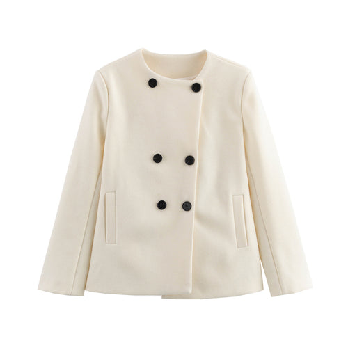 Ladies elegant winter coat with double button and pocket solution Amarae