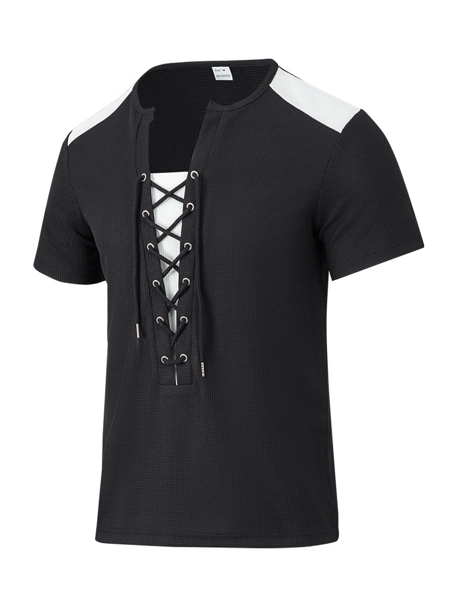 Short sleeve shirt for men with sporty lace design Lune London