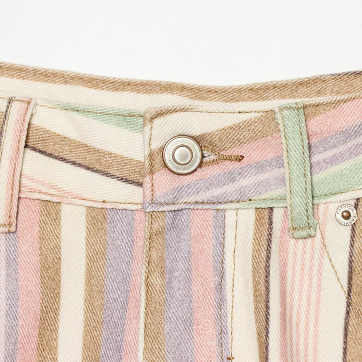 Ladies Wide High-Waist Jeans with Long Stripe Pattern Amarae