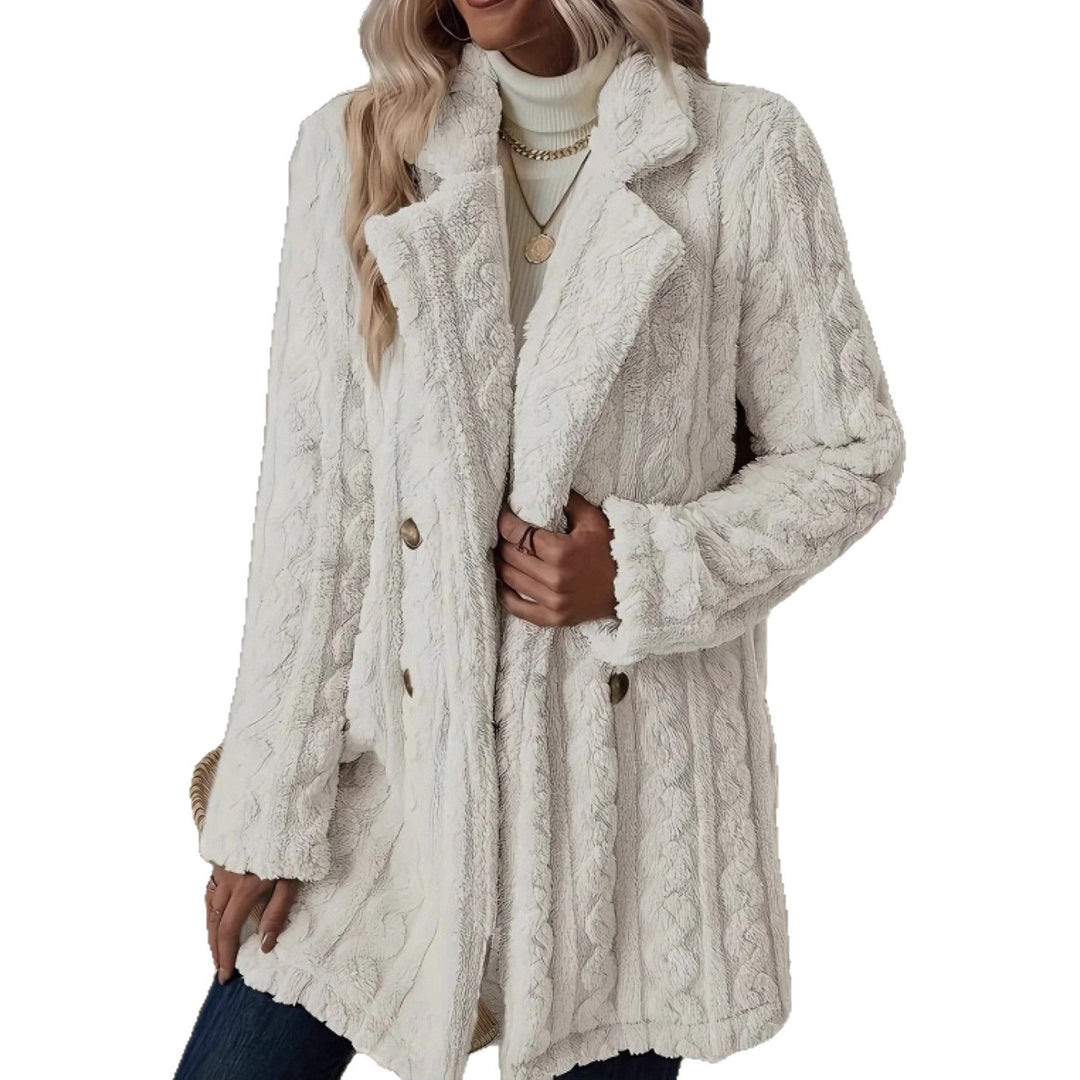 Ladies Elegant Knit Coat with Double Sewn Buttons Lune London