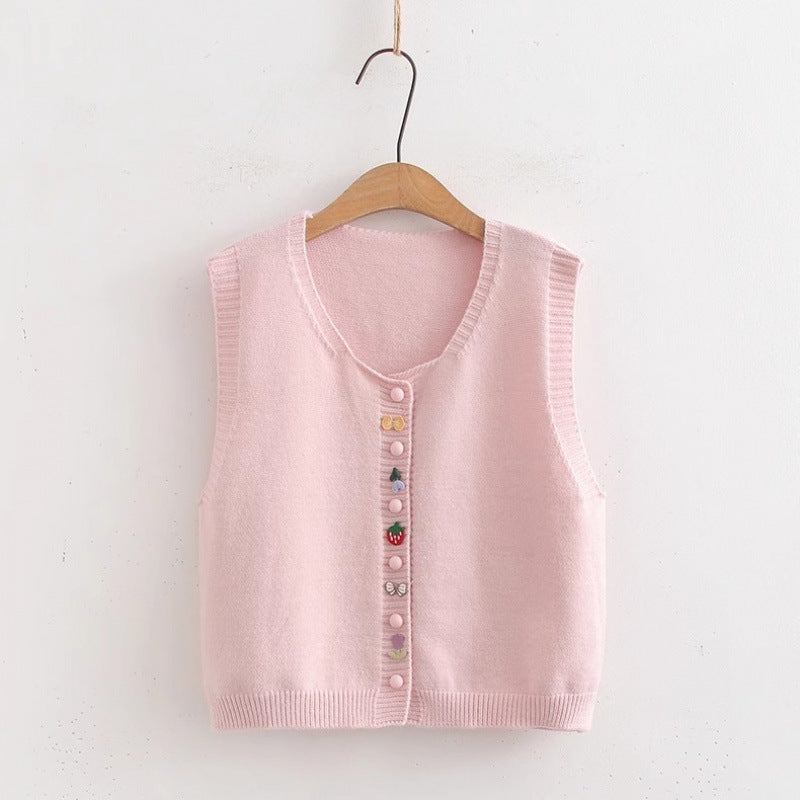 Knit blouse for women with decorative collar and handmade appliqués Lune London