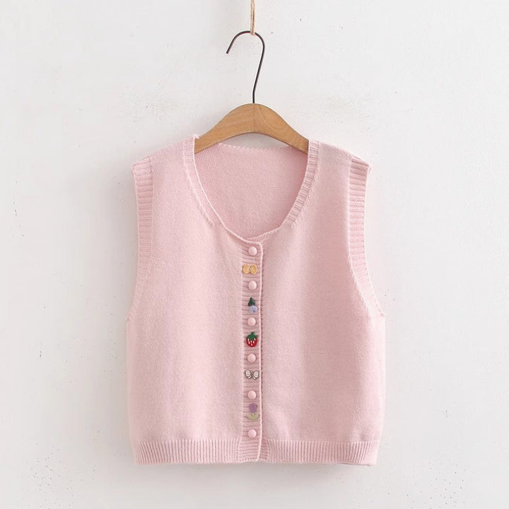 Knit blouse for women with decorative collar and handmade appliqués Lune London