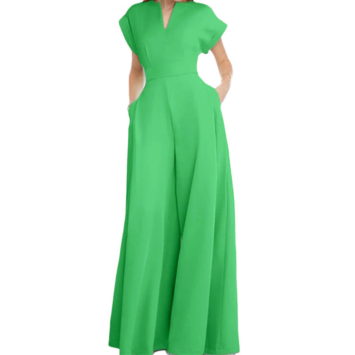 Women Elegant Jumpsuit with Wide Leg and Shawl Collar Lune London