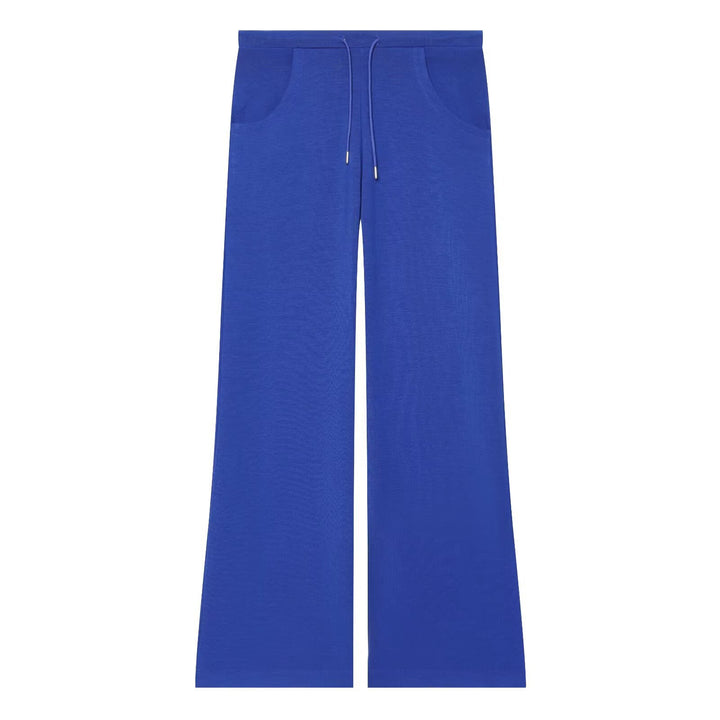 Women Flowing Palazzo Lounge Pants with High Waist, Drawstring and Patch Pockets Amarae
