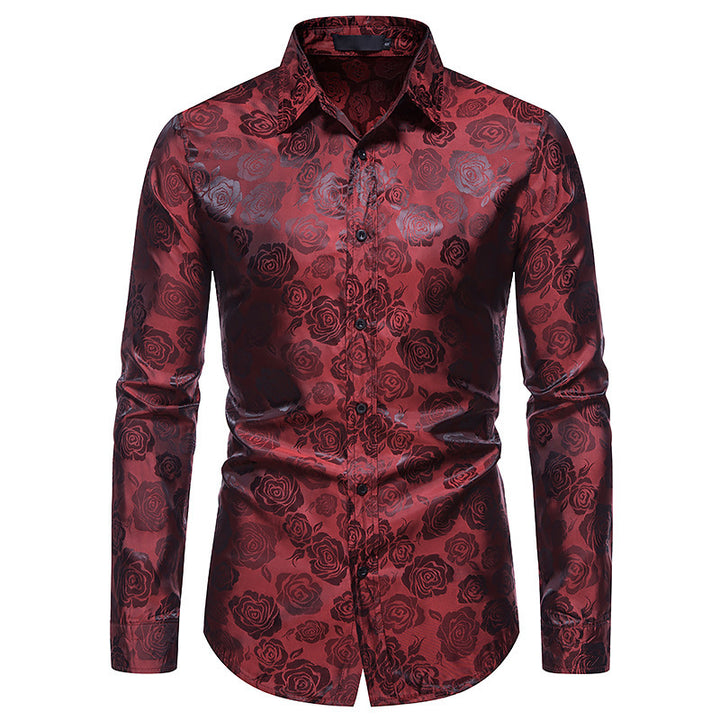 Shirt for men with floral patterns and an elegant shine Lune London