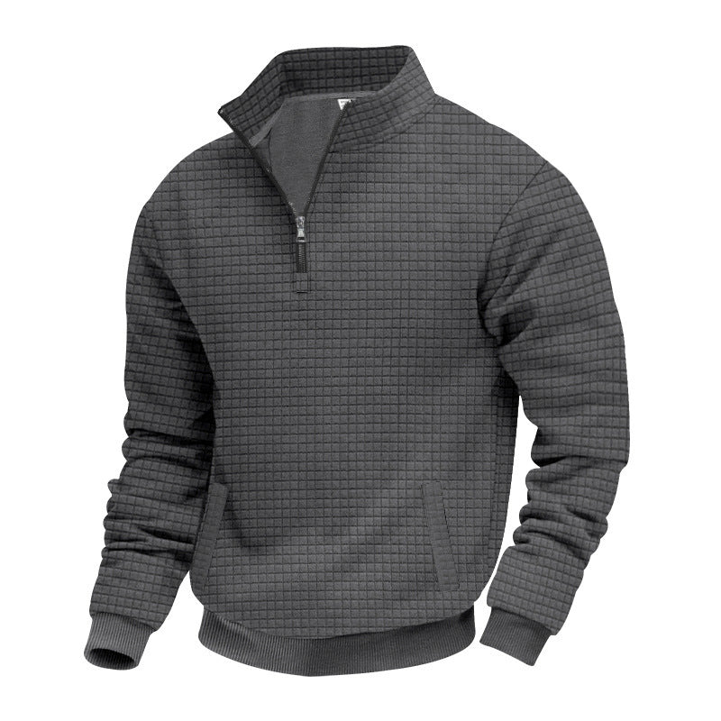Functional fleece sweater for men with half-zip and side pockets Lune London