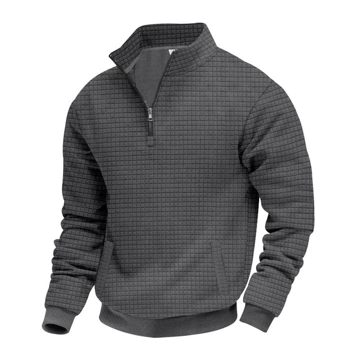 Functional fleece sweater for men with half-zip and side pockets Lune London