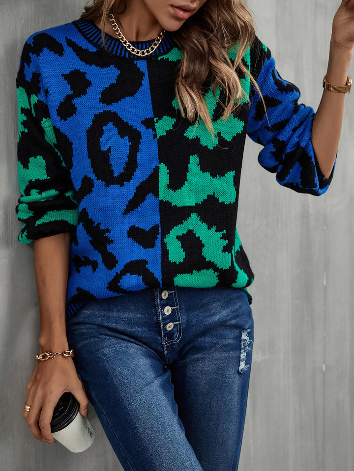 Pull coloré pour femmes avec motif léopard Chic & Stil