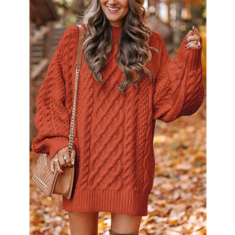 Ladies chunky knit sweater with twisted pattern Lune London
