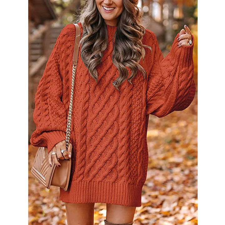Ladies chunky knit sweater with twisted pattern Lune London