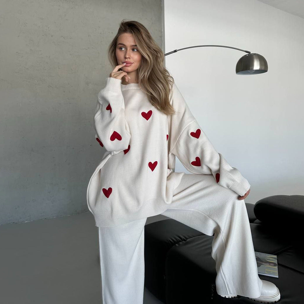 Oversized sweater for women with heart pattern Lune London