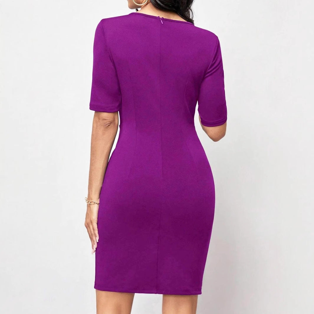 Elegant draped bodycon dress for ladies Lune London