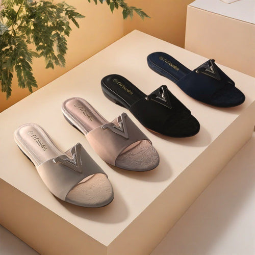 Women Elegant and Comfortable Slides with Jewelry Detail Amarae