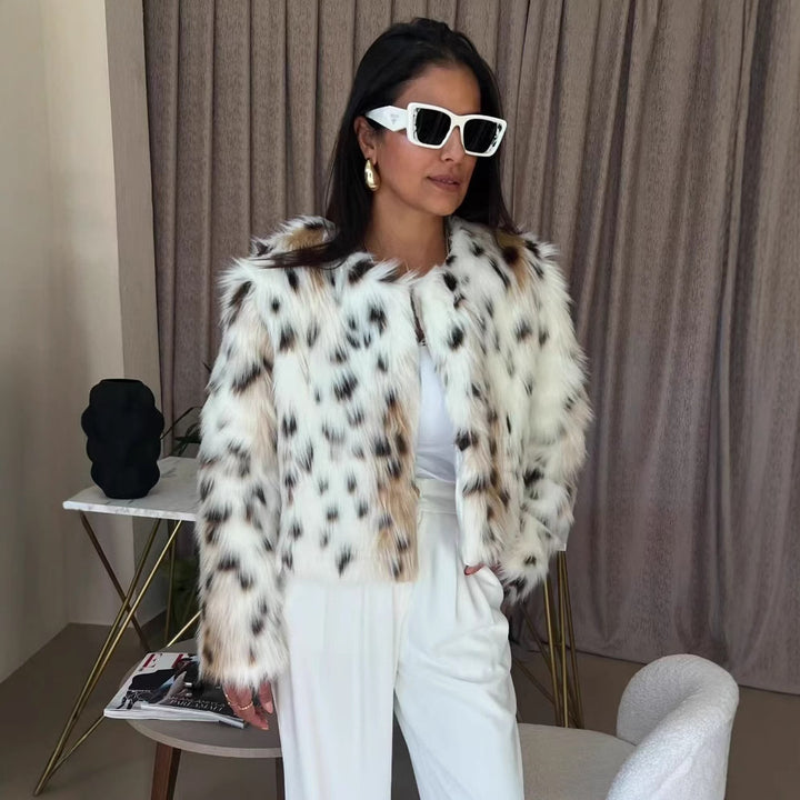 Veste en peluche luxueuse pour femmes avec motif de fourrure de tigre Chic & Stil